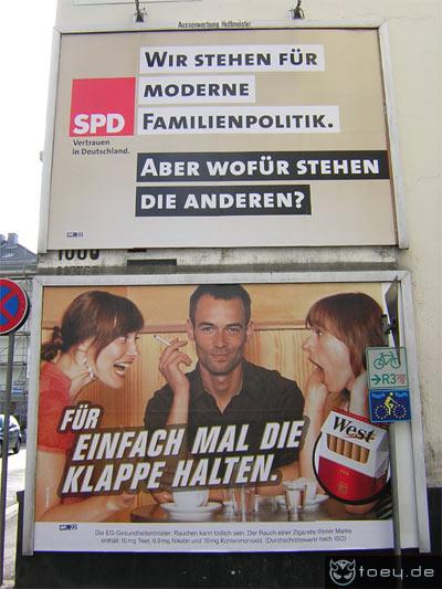 Werbung von SPD und West